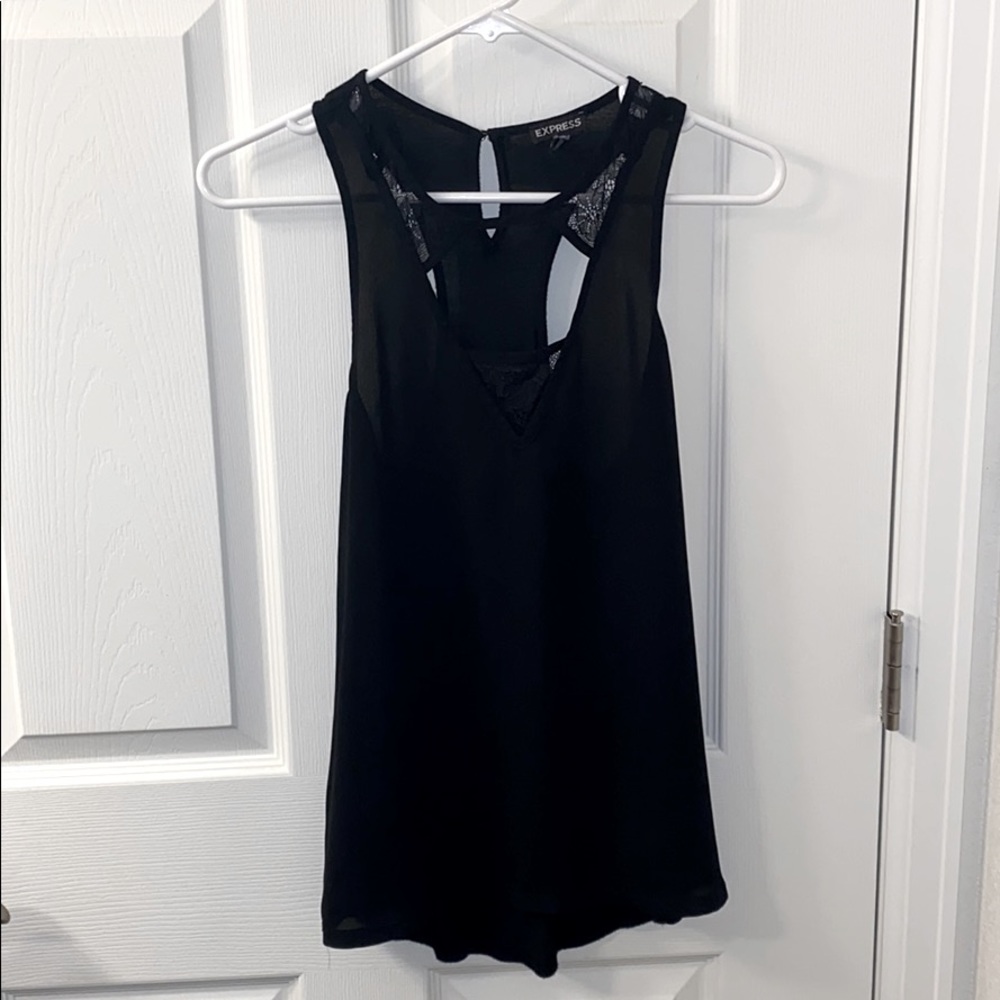 Black top with lace detail